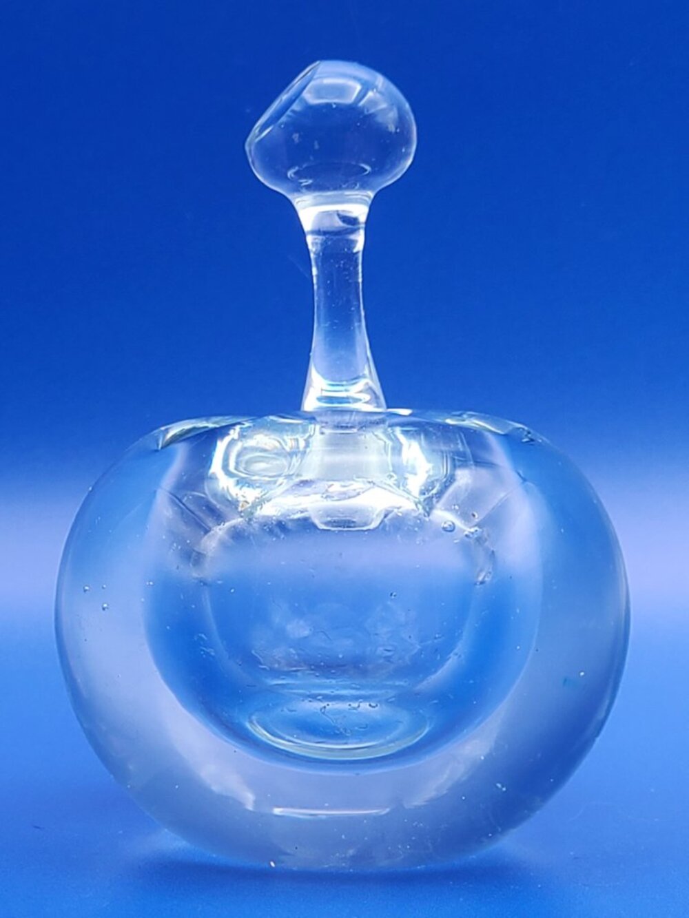 Vintage Clear Glass Apple Art Glass Perfume Bottle with Stopper Unbranded - Picture 4 of 8